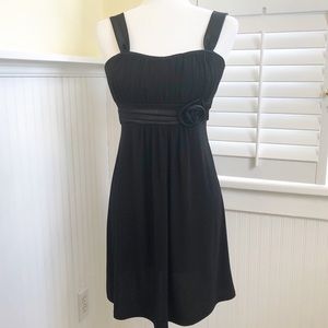 Taboo Black Sleeveless Empire Waist Rosette Party Dress Size Large